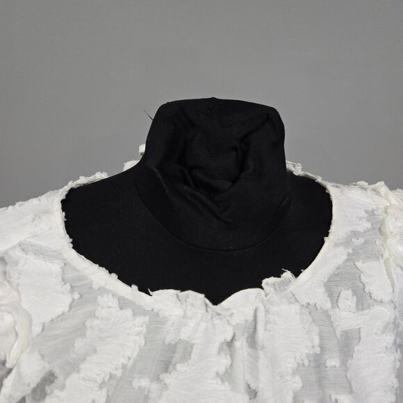 🐢 Free People Callie Puff-Sleeve Appliqué Top Size S - Picture 9 of 12